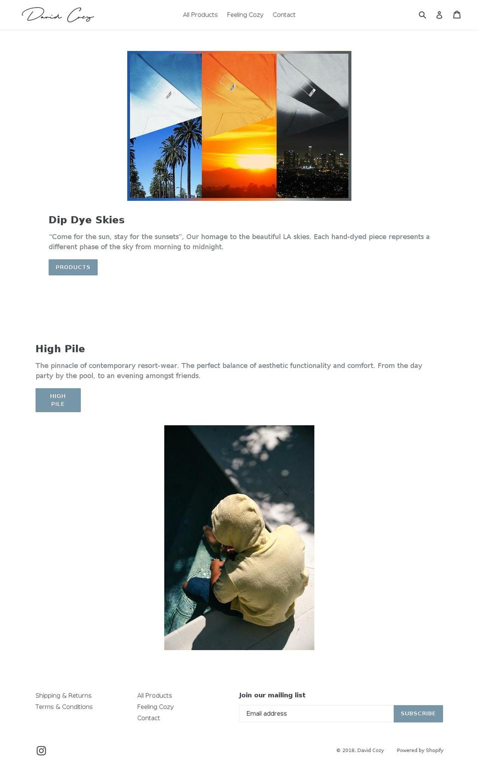 davidcozy.com — Shopify storefront screenshot