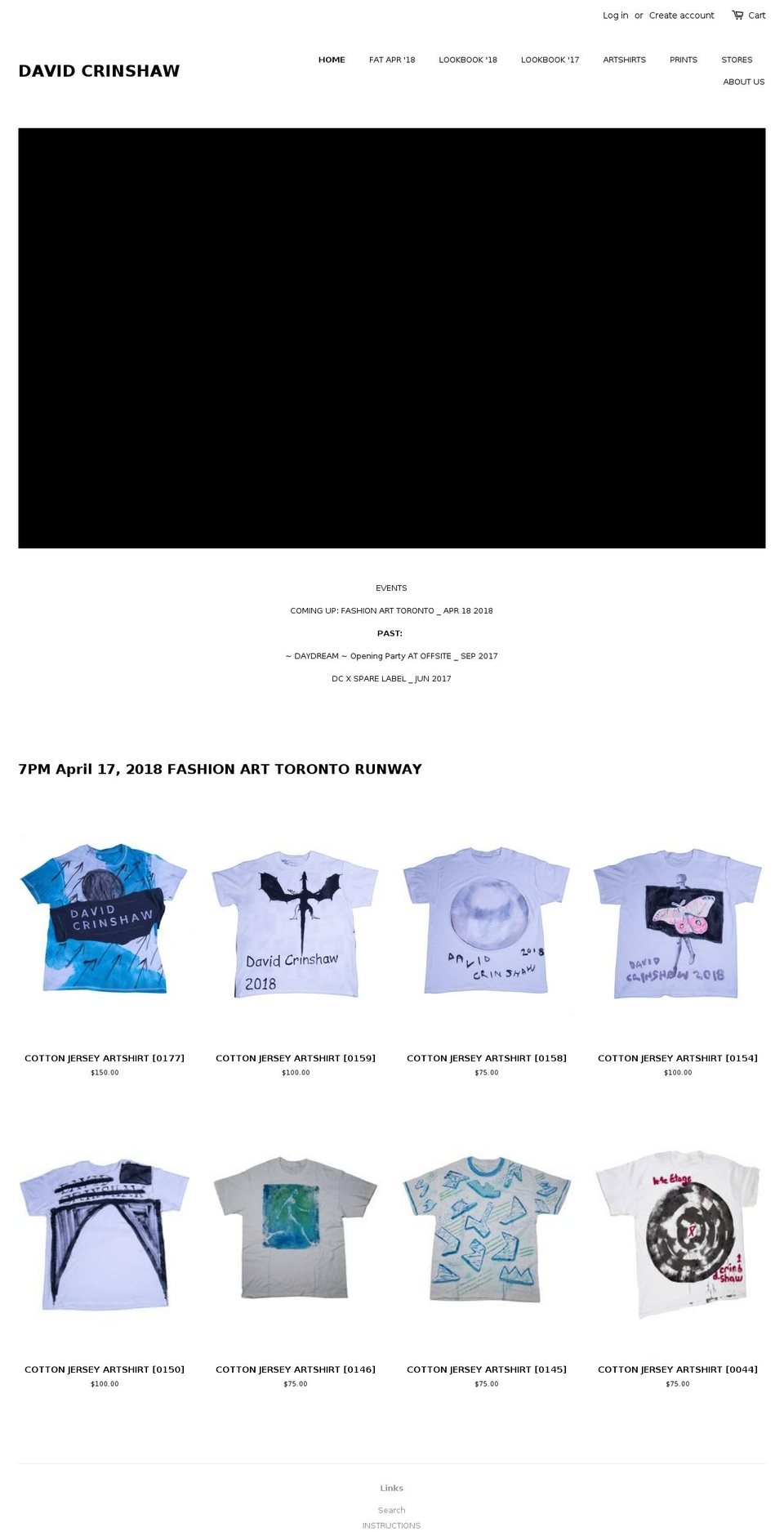 davidcrinshaw.com — Shopify storefront screenshot