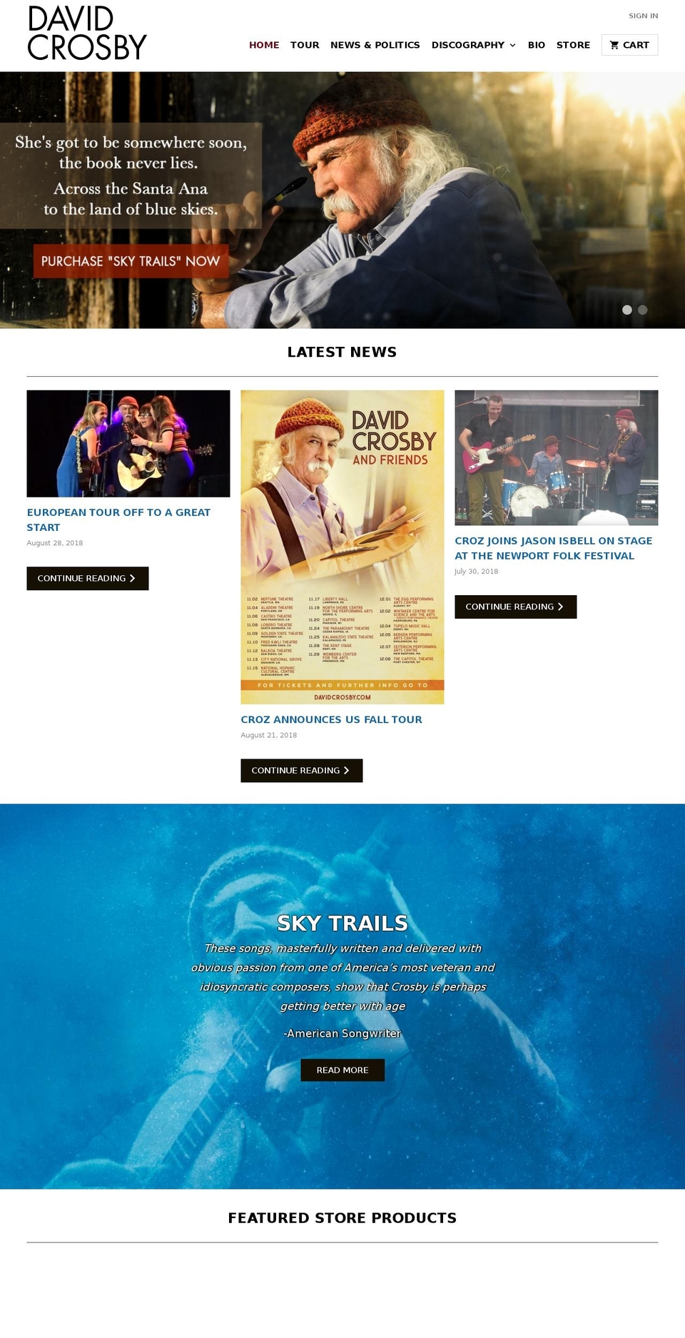davidcrosby.com — Shopify storefront screenshot