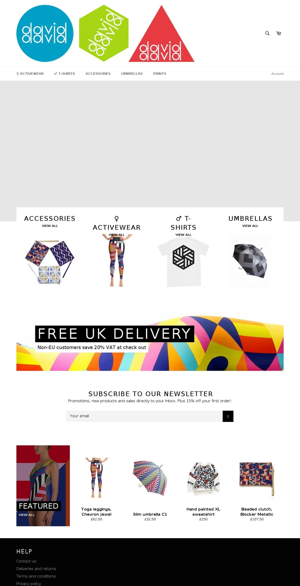 daviddavid.com shopify website screenshot