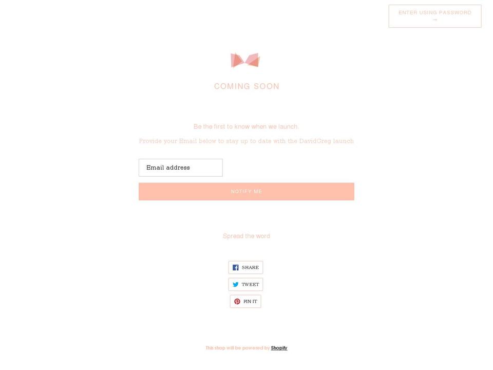 davidgregjewellery.com shopify website screenshot