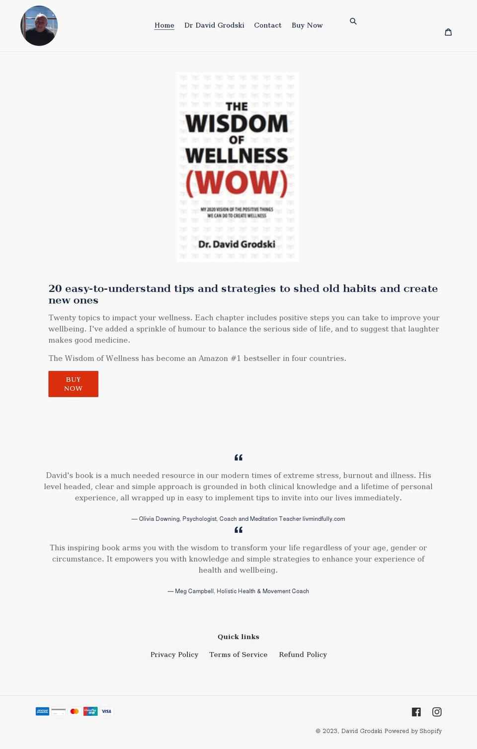 davidgrodski.com shopify website screenshot