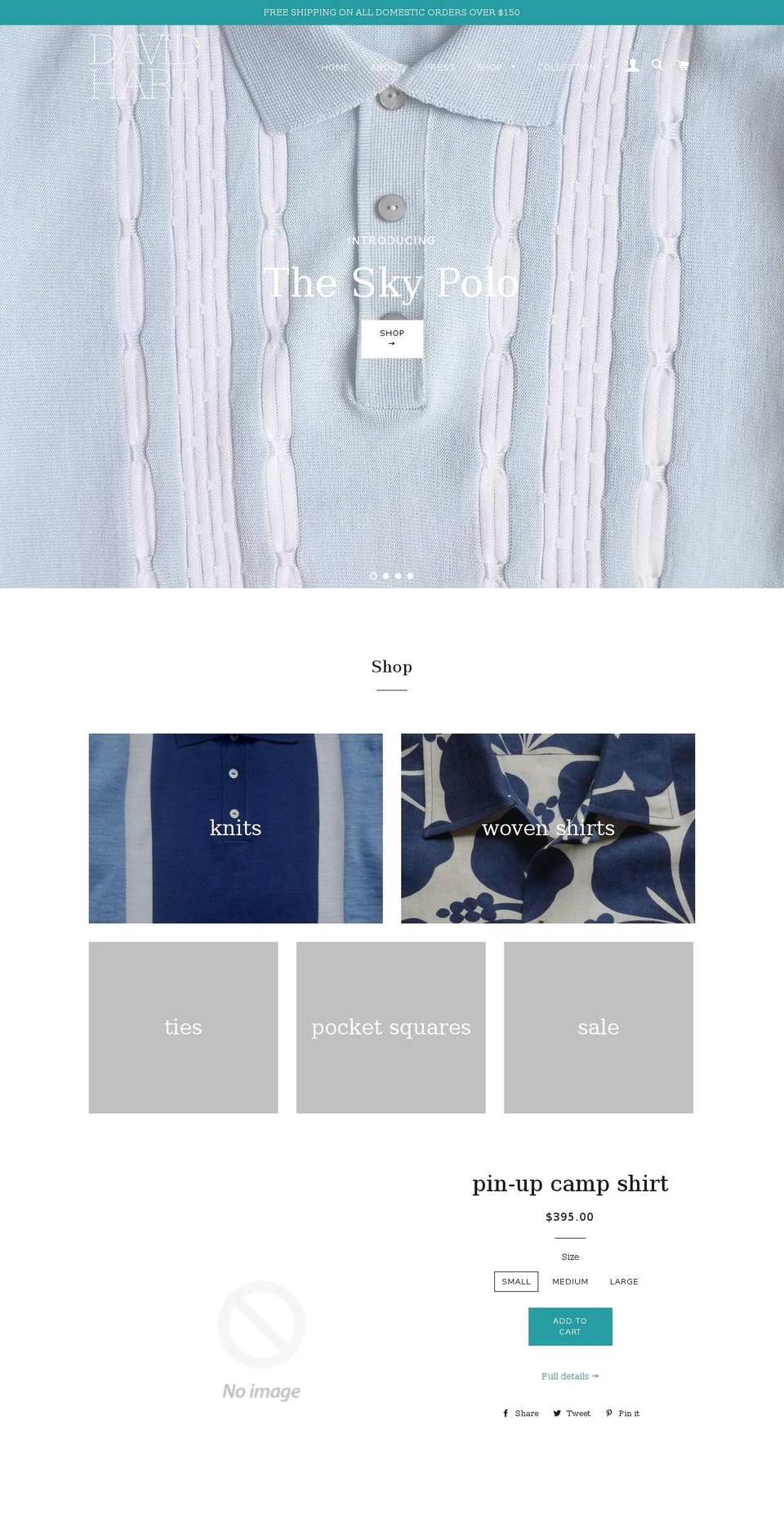 davidhartnyc.com — Shopify storefront screenshot