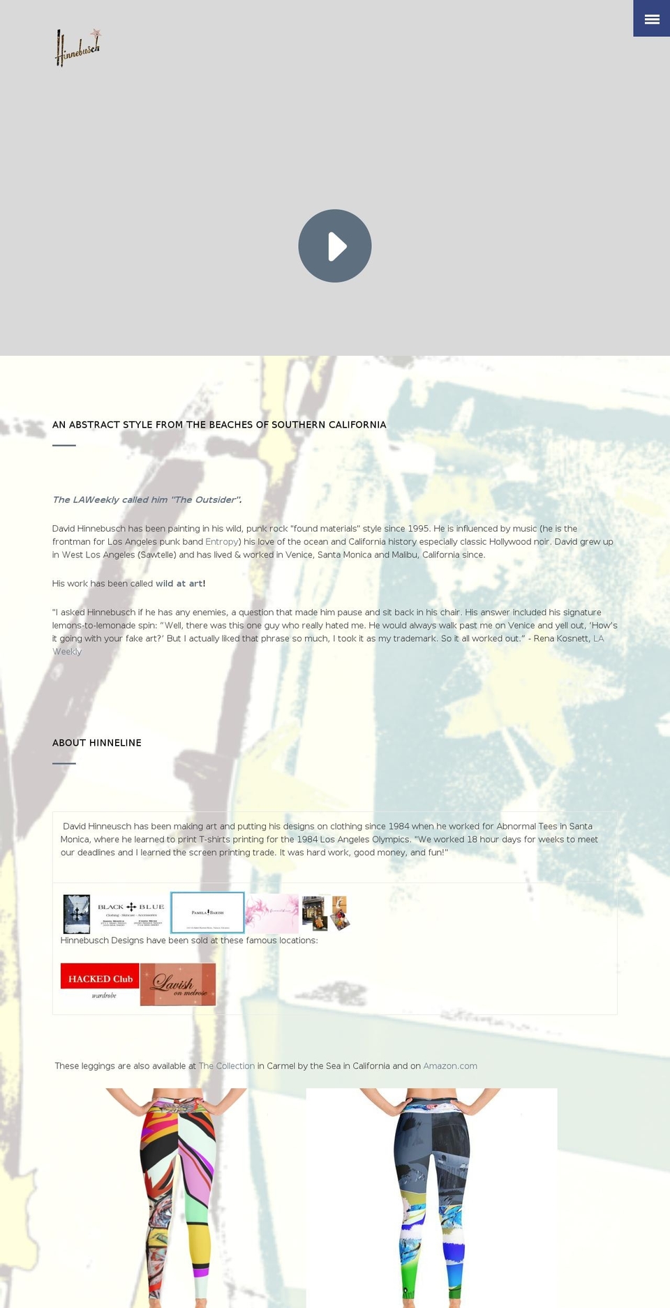 davidhinnebuschartworks.com shopify website screenshot