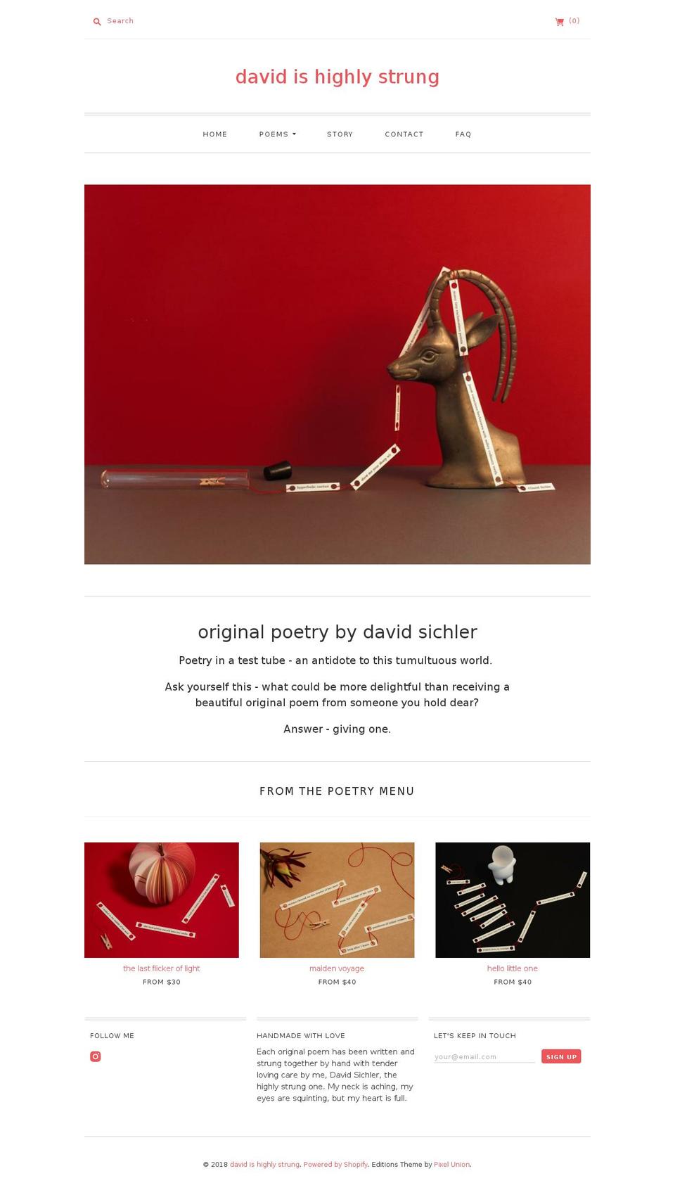 davidishighlystrung.com — Shopify storefront screenshot
