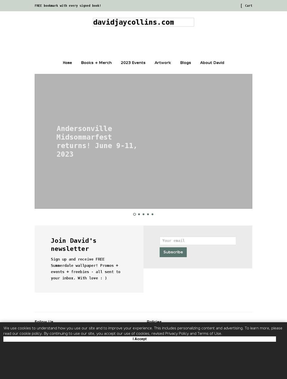 davidjaycollins.com shopify website screenshot