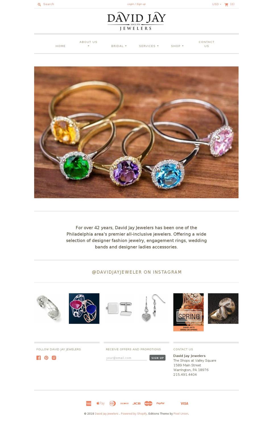 davidjayjewelers.com shopify website screenshot