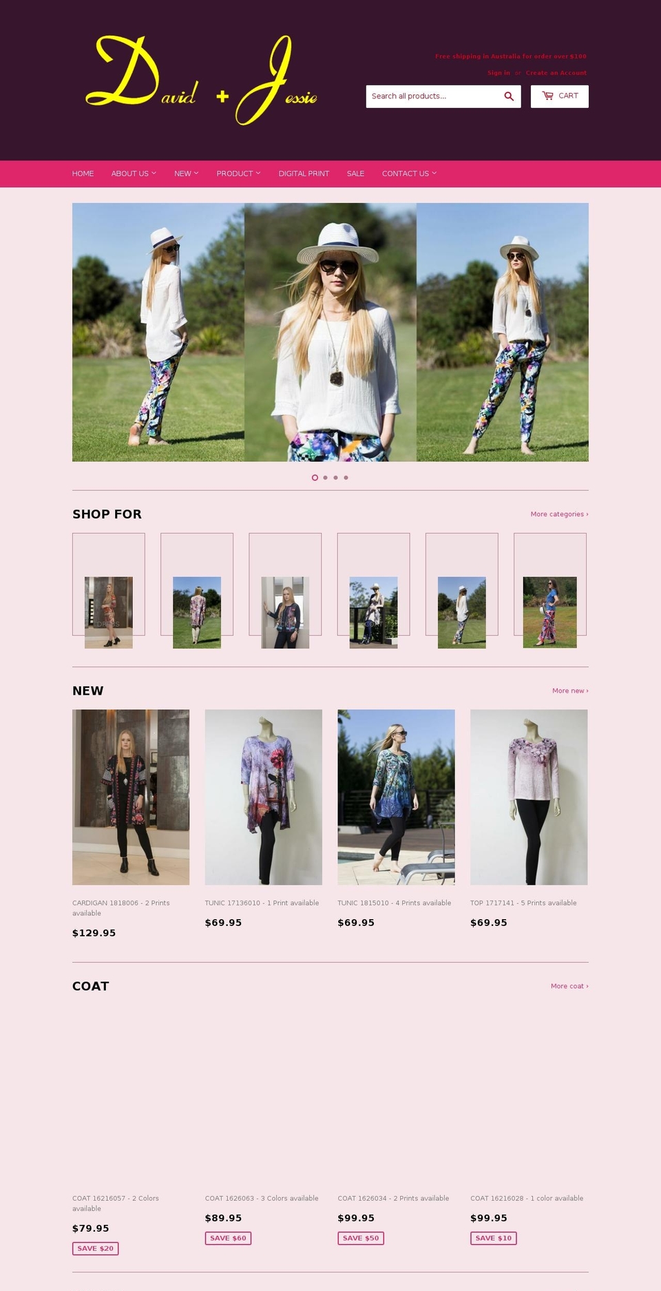 davidjessie.com — Shopify storefront screenshot