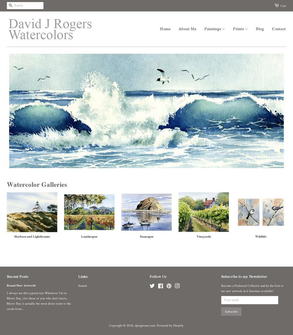 davidjrogersart.com shopify website screenshot