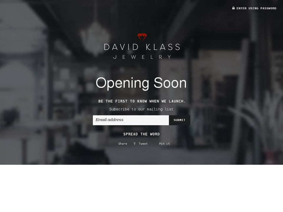 davidklassjewelry.com shopify website screenshot