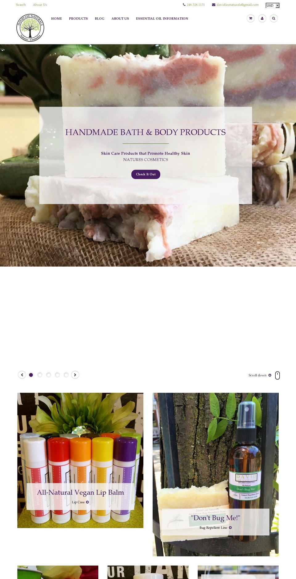 davidleenaturals.com shopify website screenshot
