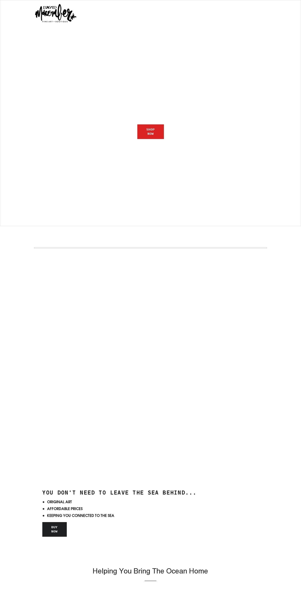 davidmacomber.com shopify website screenshot