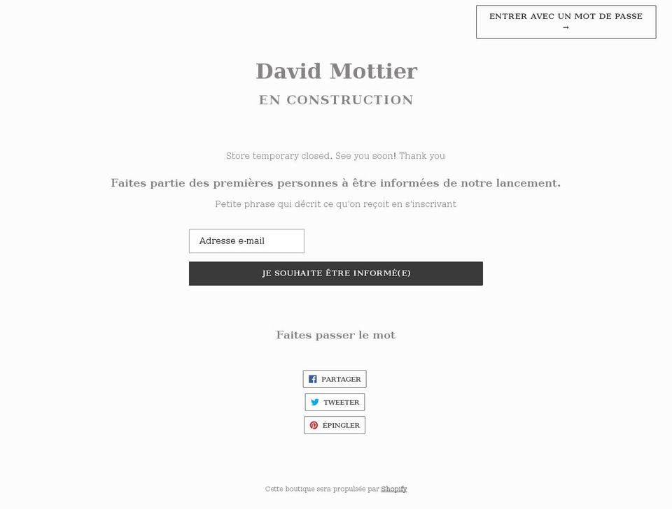 davidmottier.shop shopify website screenshot