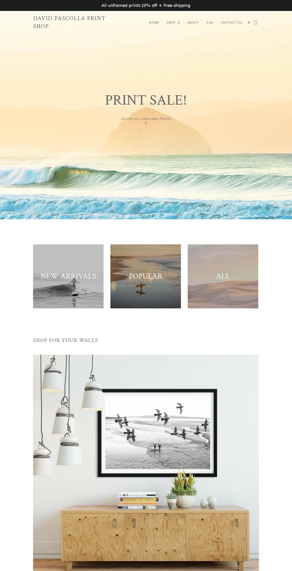 davidpascollaprints.com shopify website screenshot