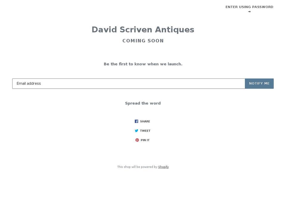 davidscriven.com — Shopify storefront screenshot
