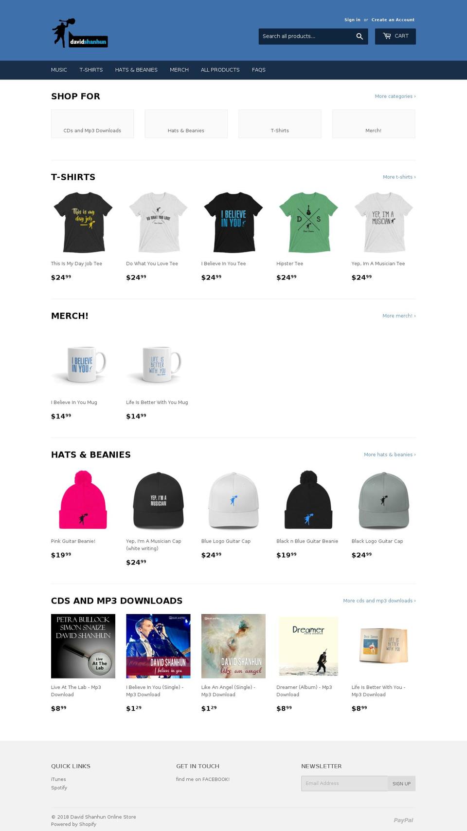 davidshanhunstore.com — Shopify storefront screenshot