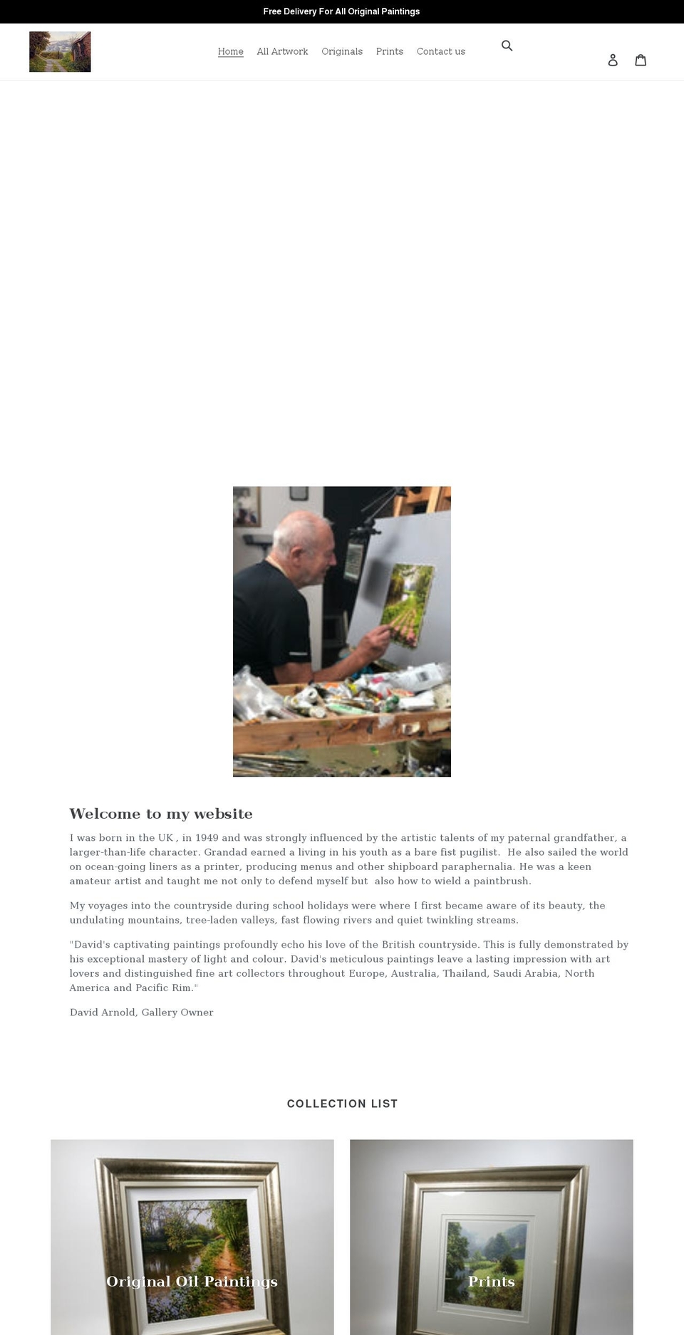 davidsmithartist.com shopify website screenshot