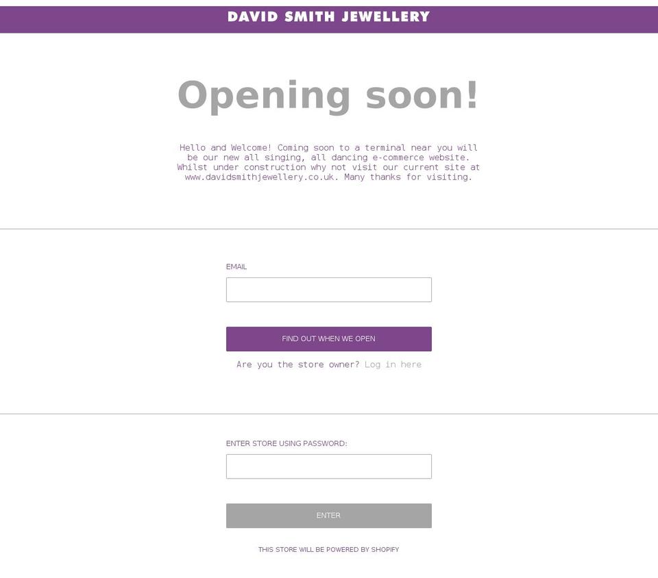 davidsmithjewellery.com shopify website screenshot