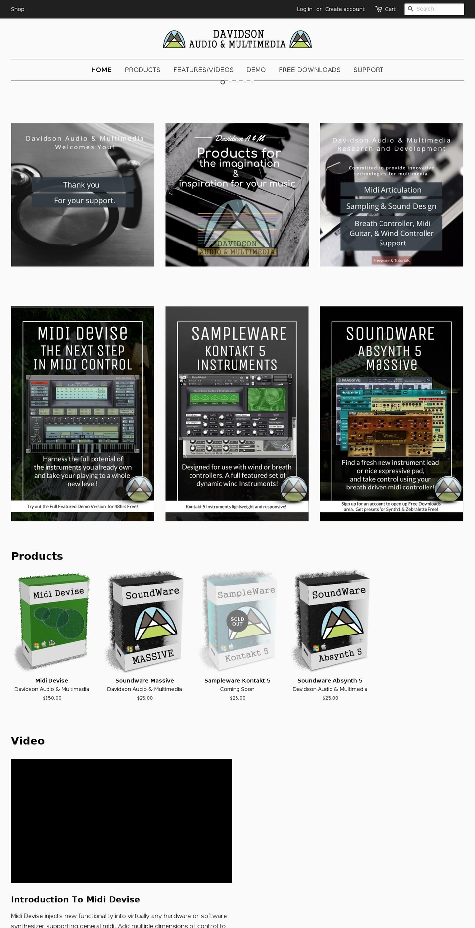 davidsonaudioandmultimedia.com — Shopify storefront screenshot