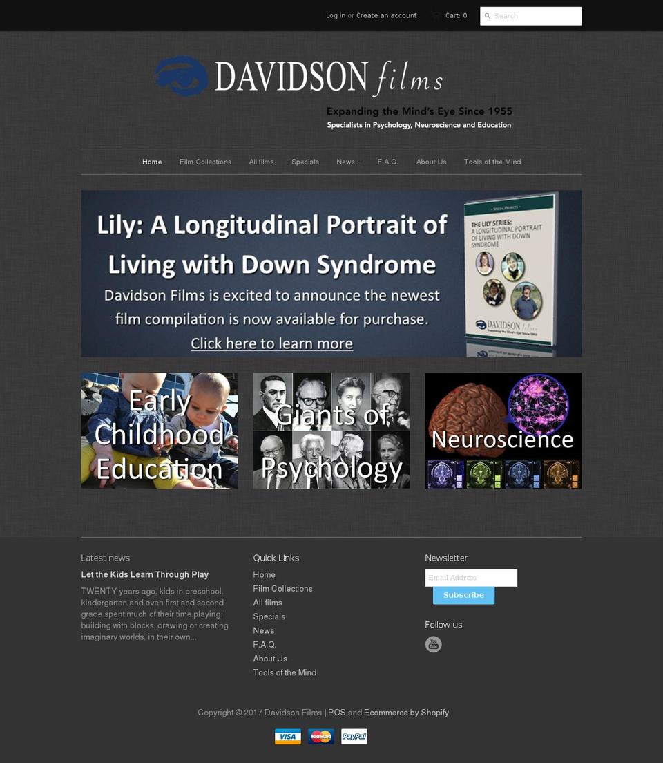 davidsonfilms.com shopify website screenshot