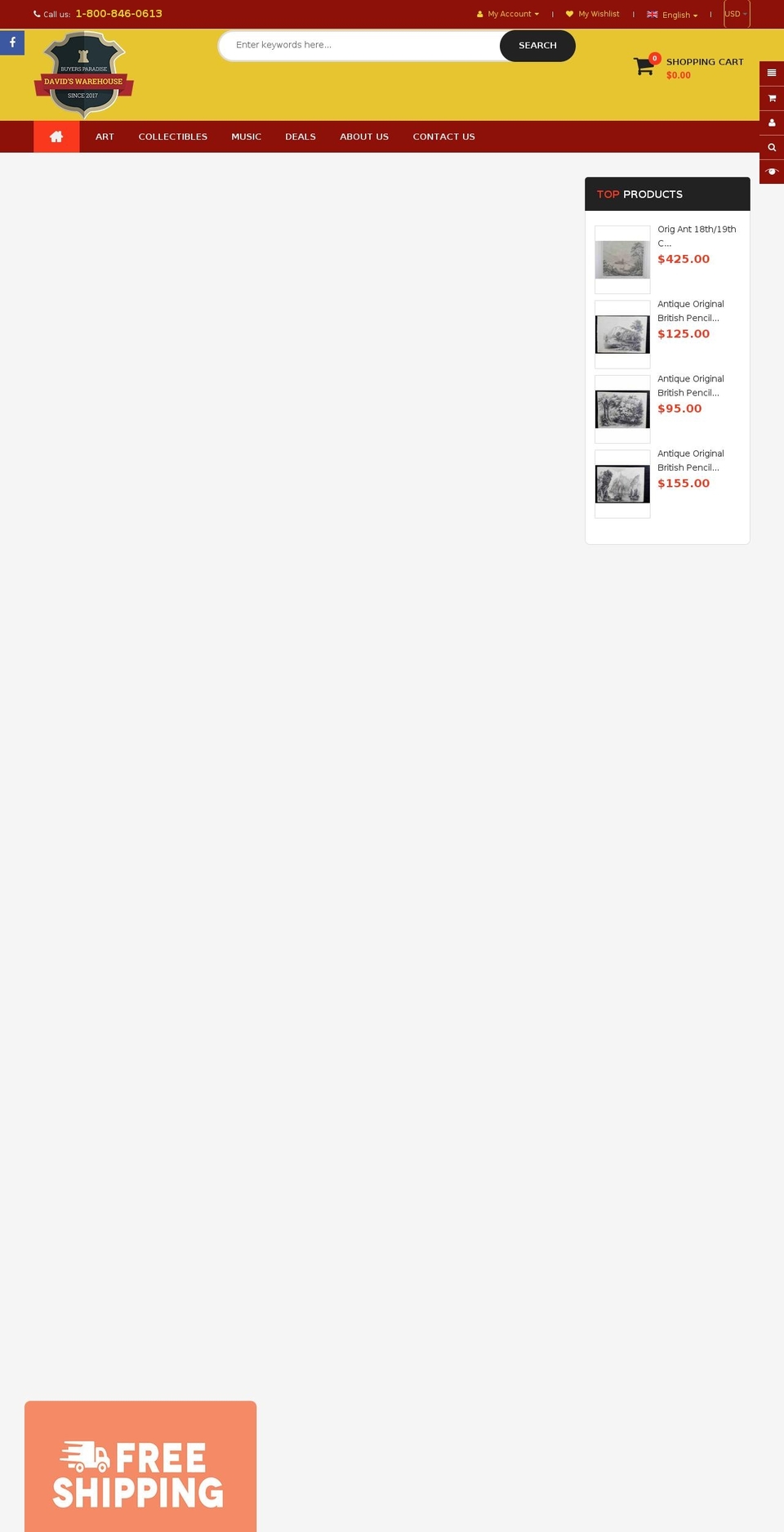 davidswarehouse.com shopify website screenshot