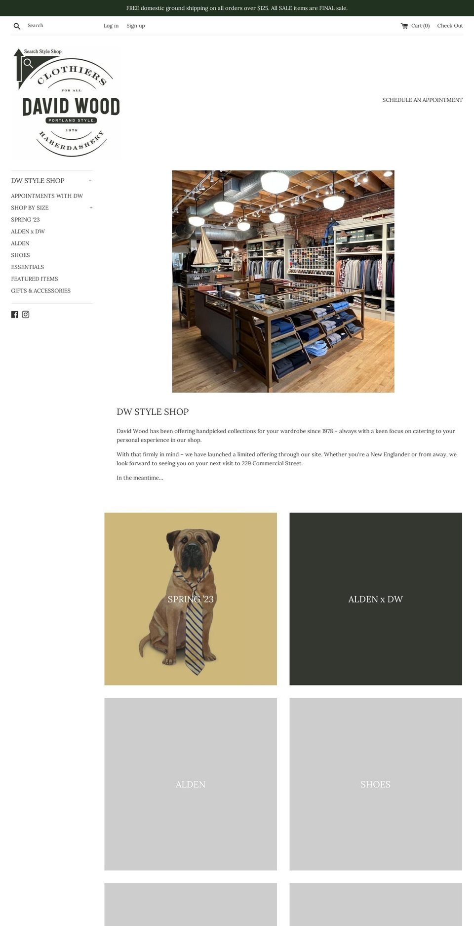 davidwoodstyleshop.com shopify website screenshot