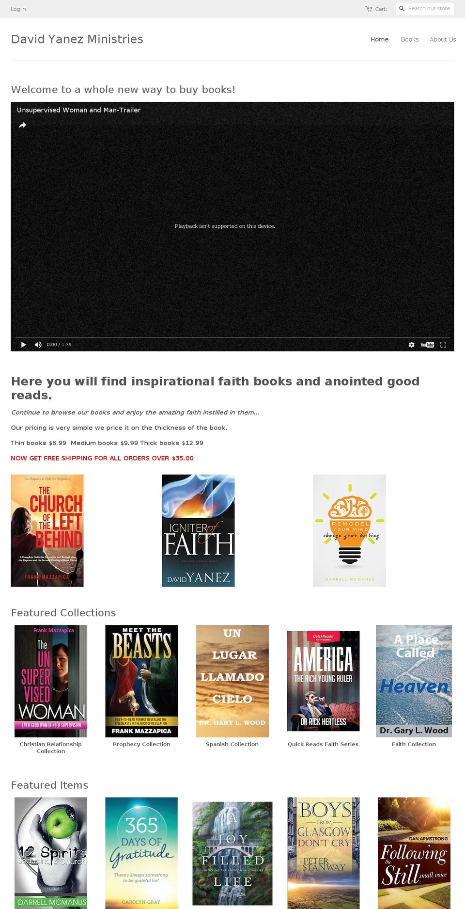 davidyanezministries.org shopify website screenshot