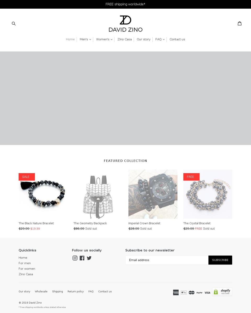 davidzino.com — Shopify storefront screenshot