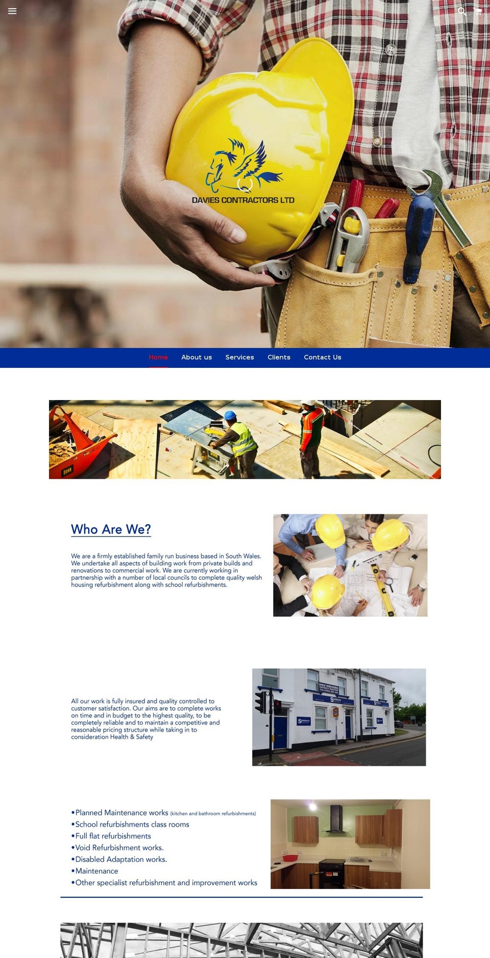 daviescontractors.com — Shopify storefront screenshot