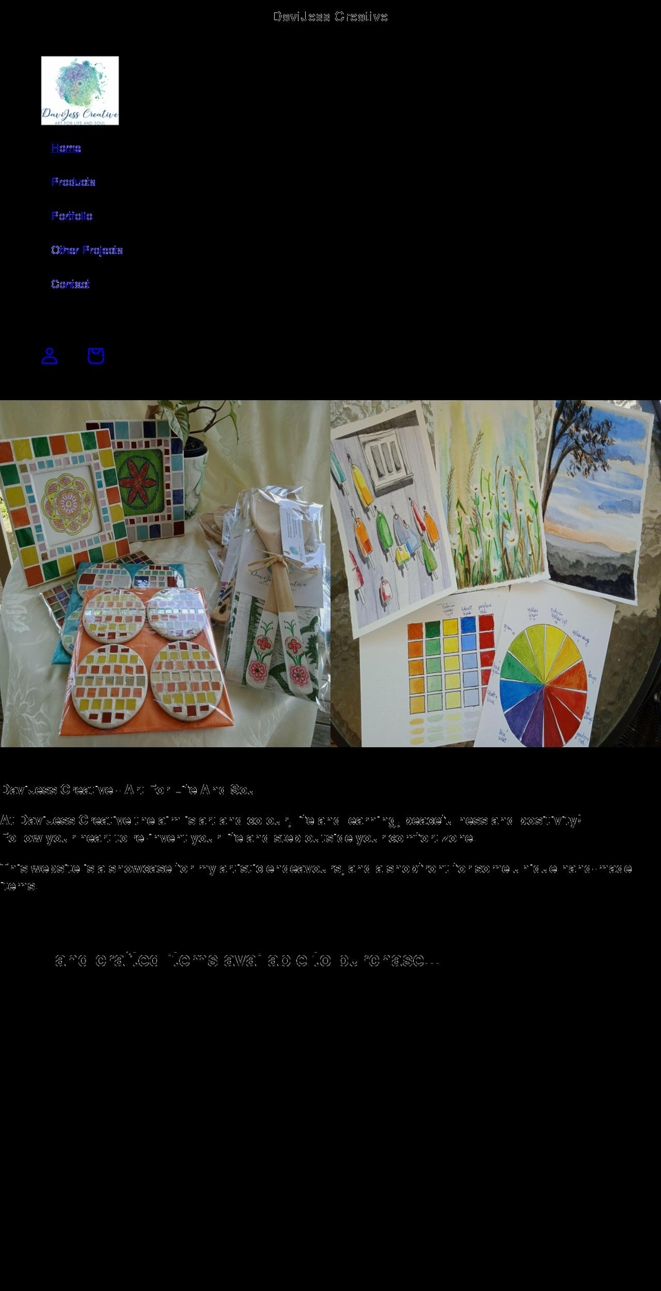 davijesscreative.com shopify website screenshot