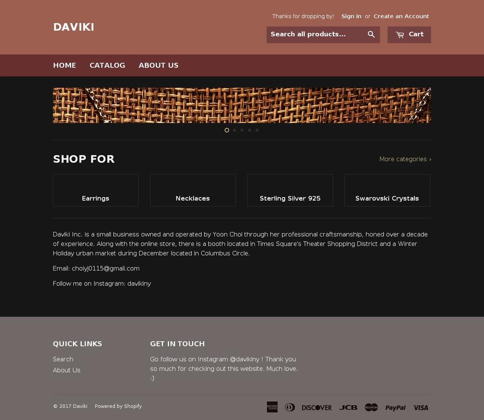 daviki.com shopify website screenshot
