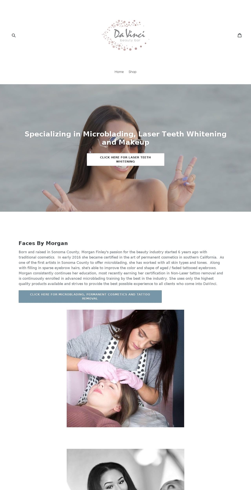 davincibeautybar.com — Shopify storefront screenshot