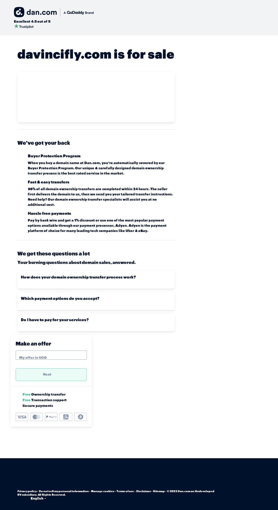 davincifly.com — Shopify storefront screenshot
