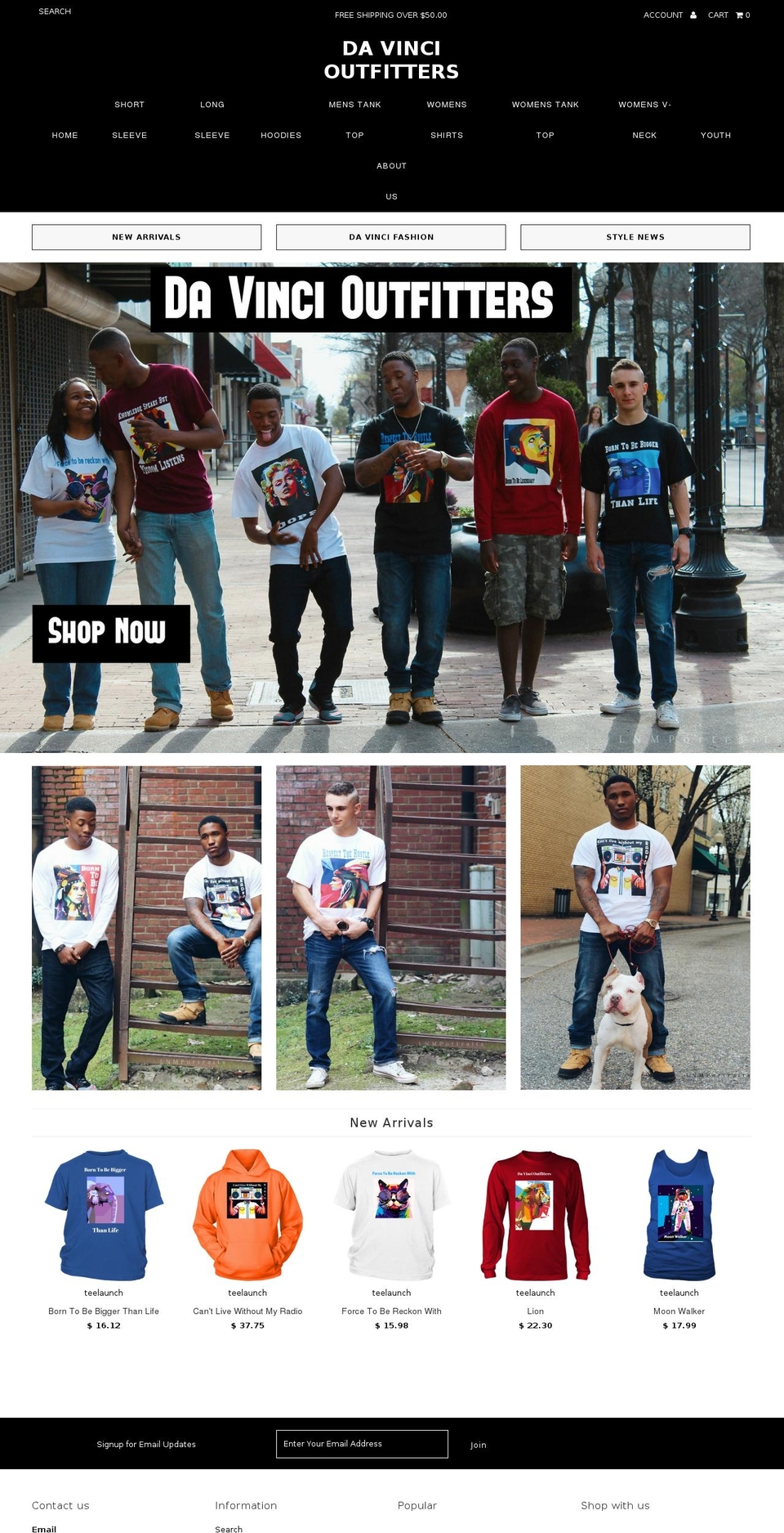 davincioutfitters.com shopify website screenshot