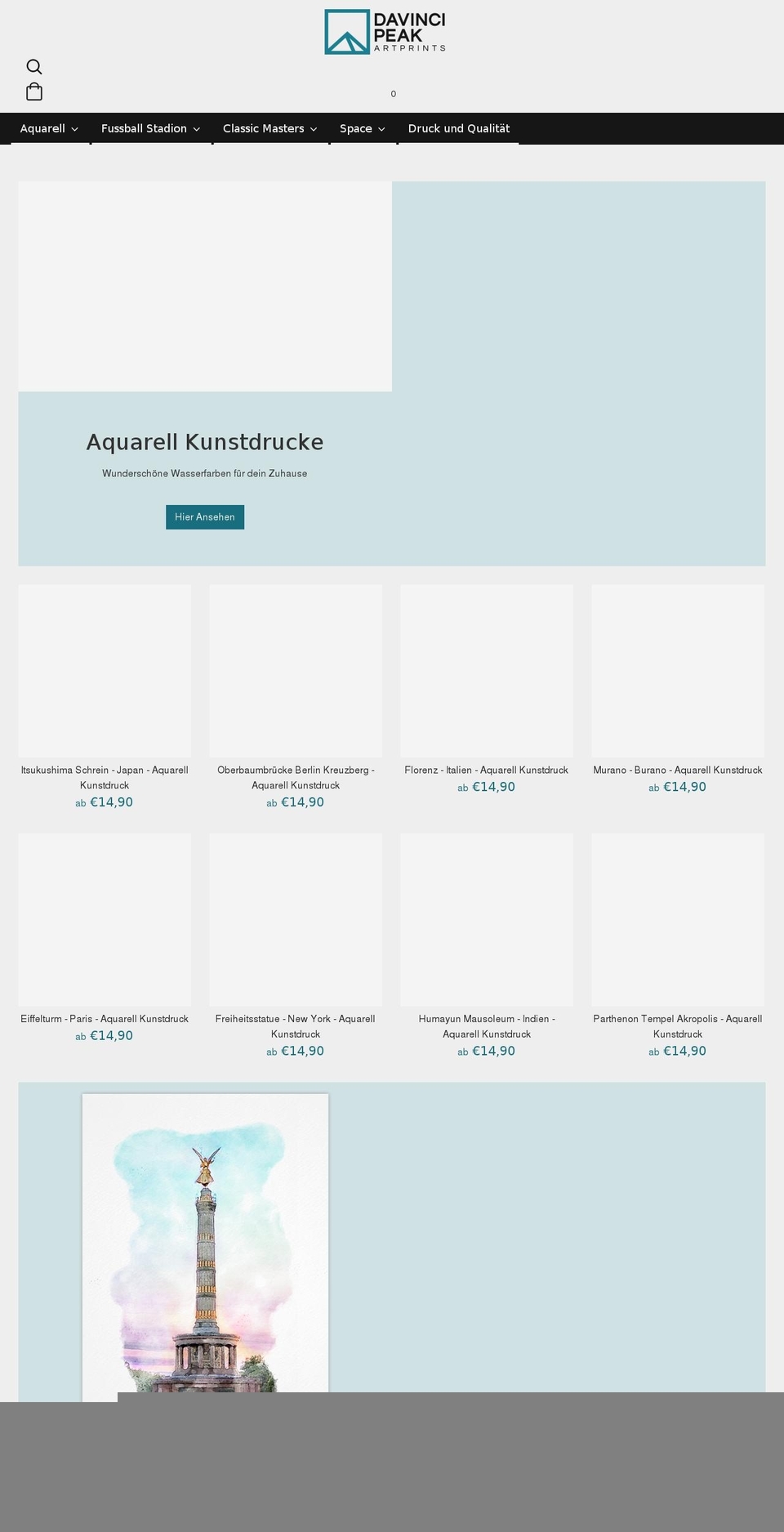 davincipeak.com shopify website screenshot