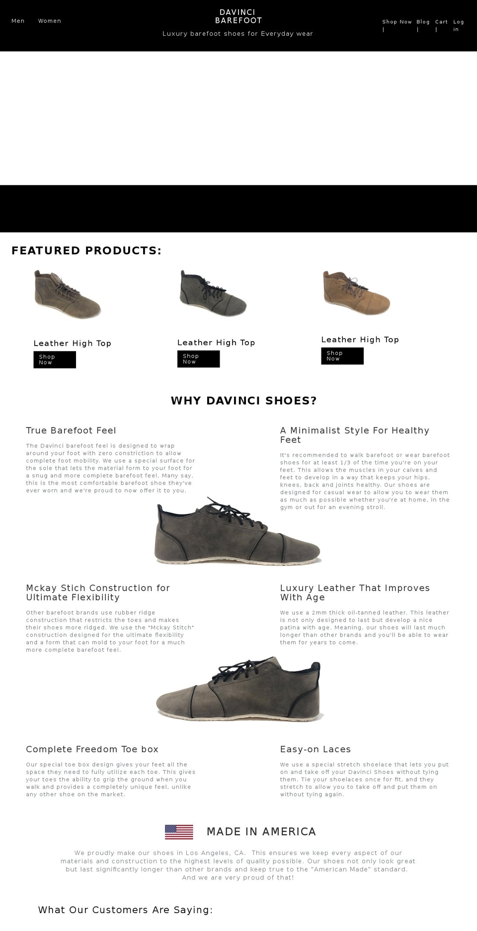 davincishoes.com — Shopify storefront screenshot