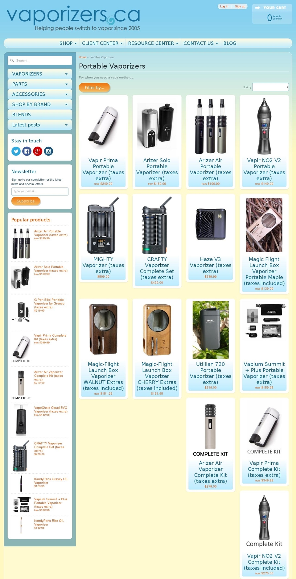 UPDATED VAPORIZERS.CA Shopify theme site example davincivape.ca