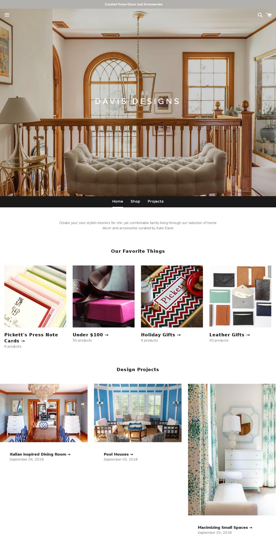 davis-designs.com — Shopify storefront screenshot