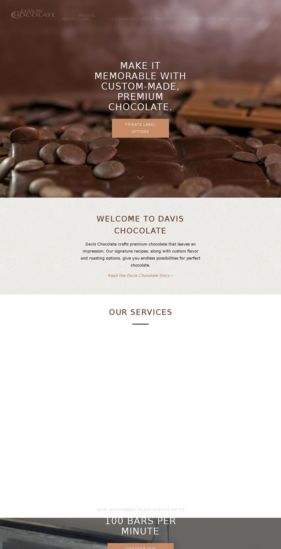 davischocolate.com shopify website screenshot