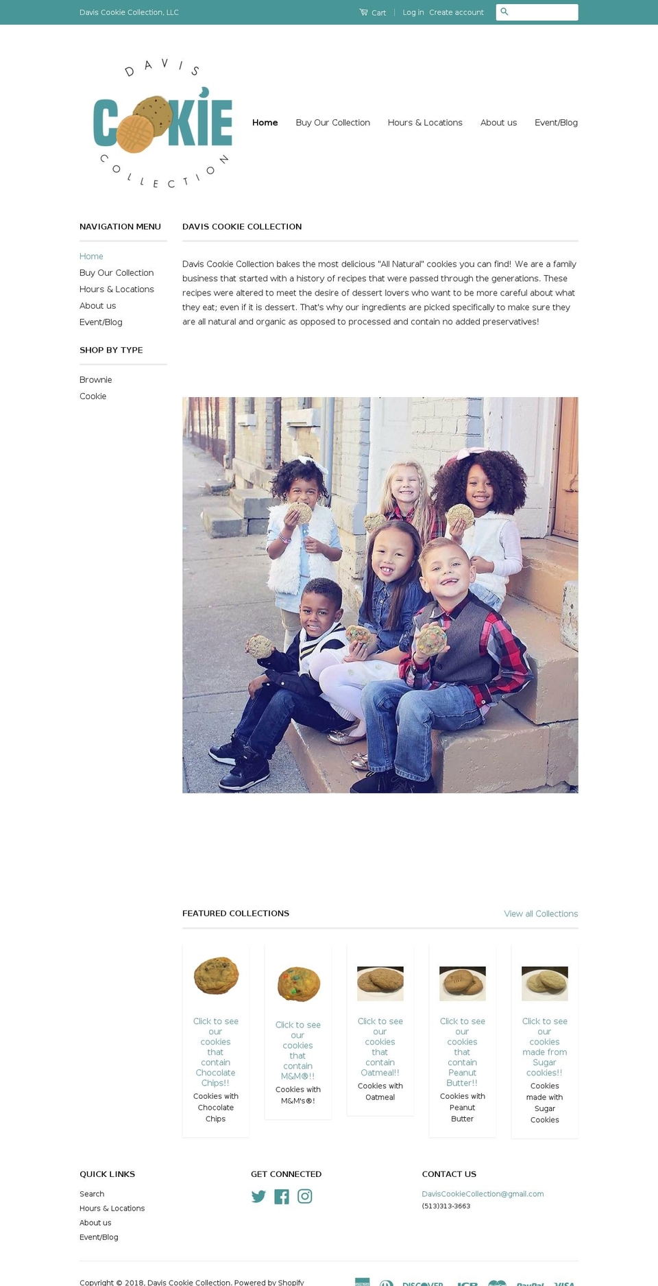 daviscookiecollection.com shopify website screenshot
