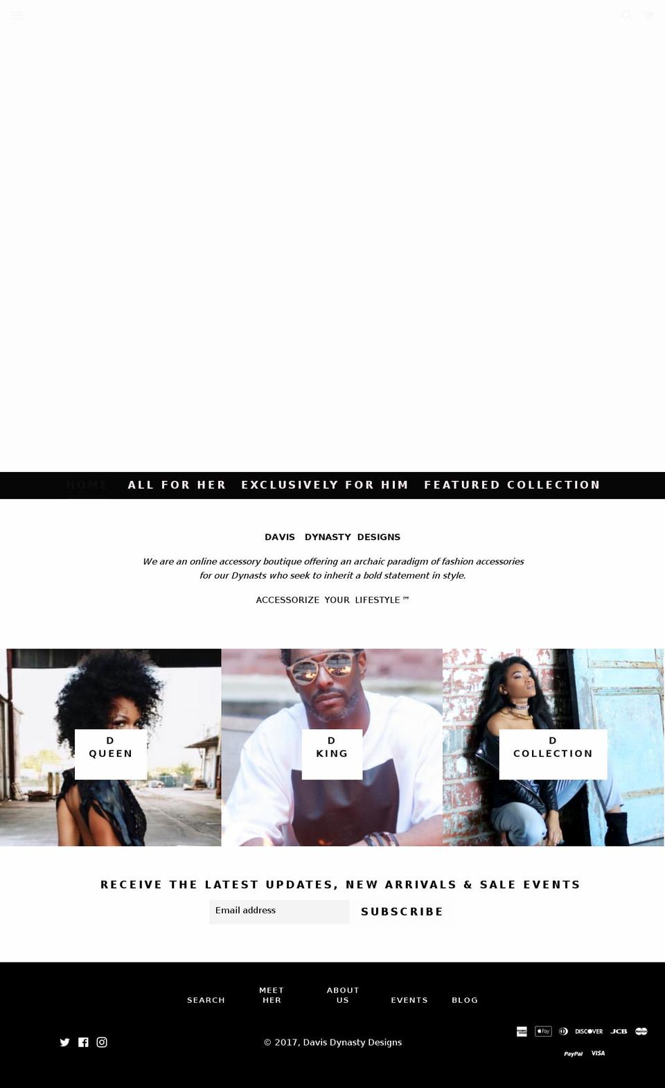 davisdynastydesigns.com shopify website screenshot