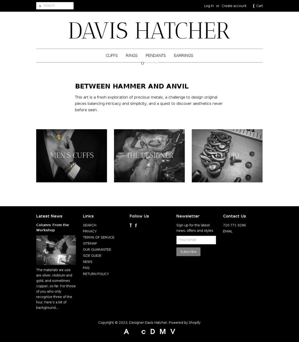 davishatcher.com — Shopify storefront screenshot