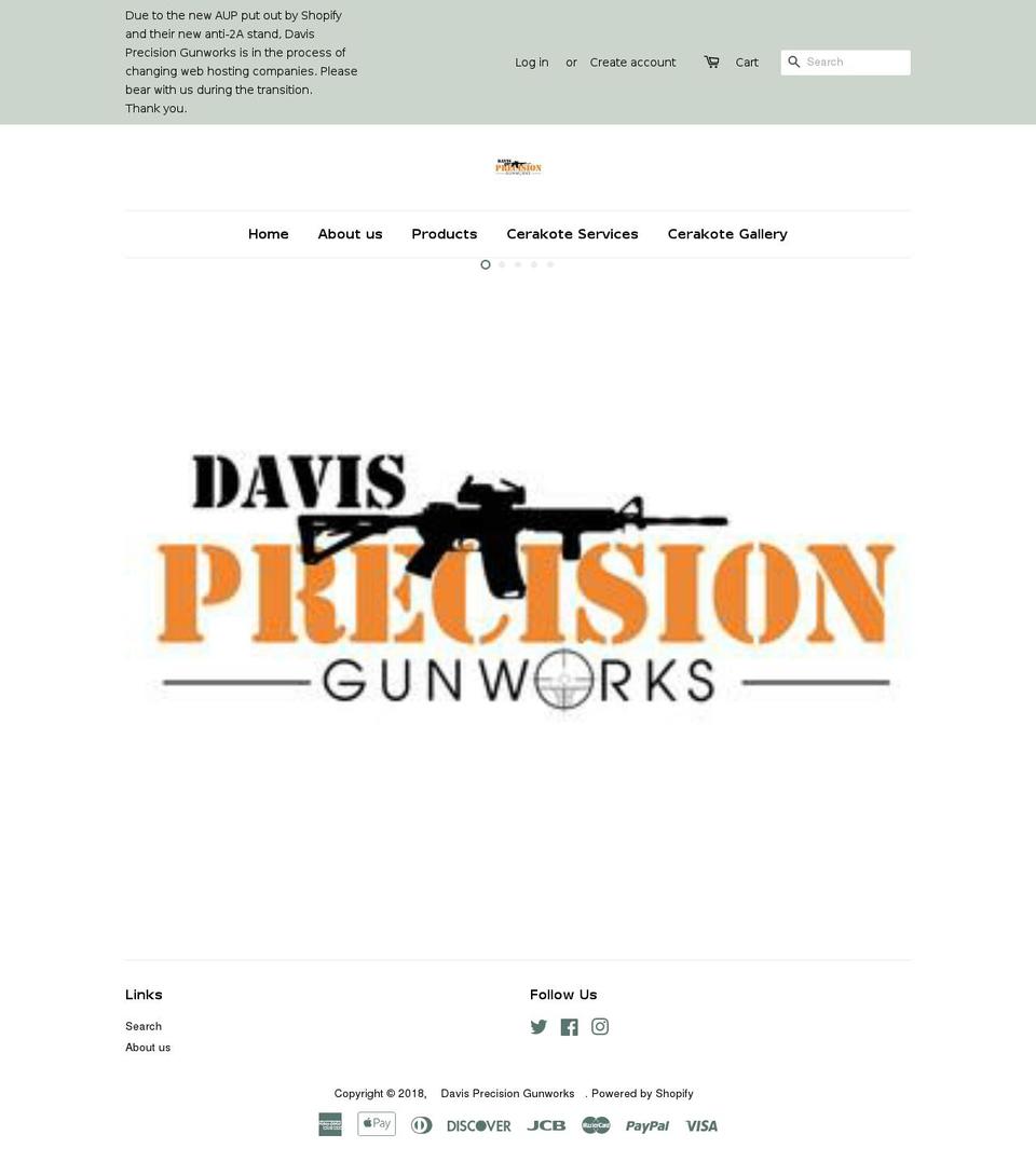 davisprecisiongunworks.com shopify website screenshot