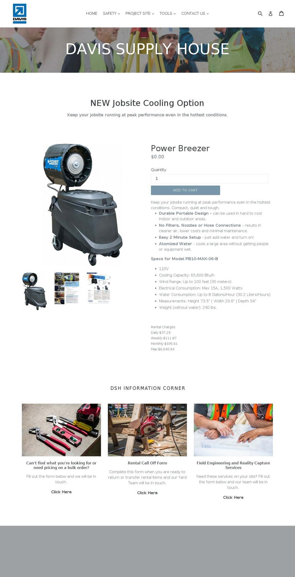 davissupplyhouse.com — Shopify storefront screenshot