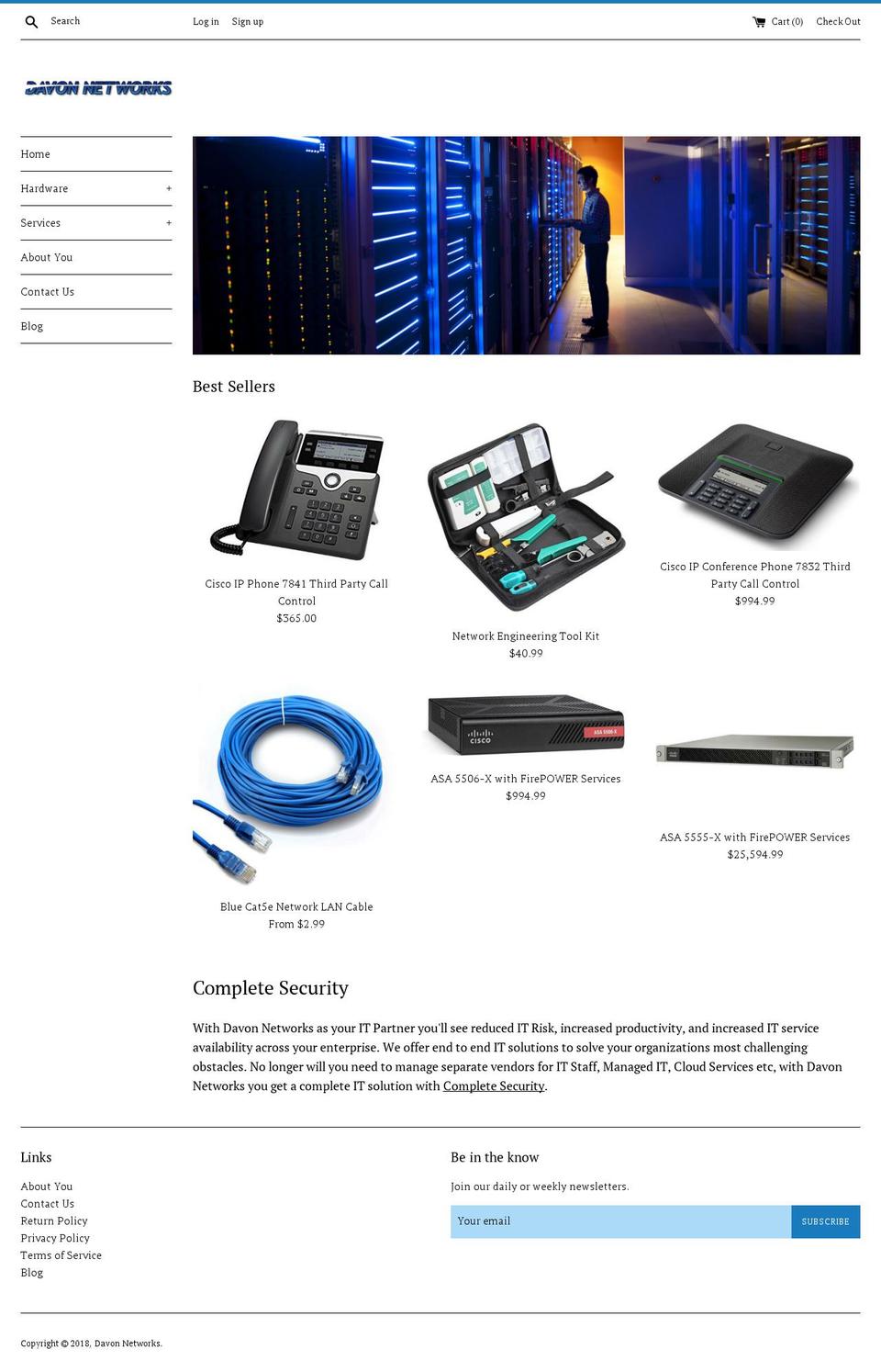 davonnetworks.com shopify website screenshot