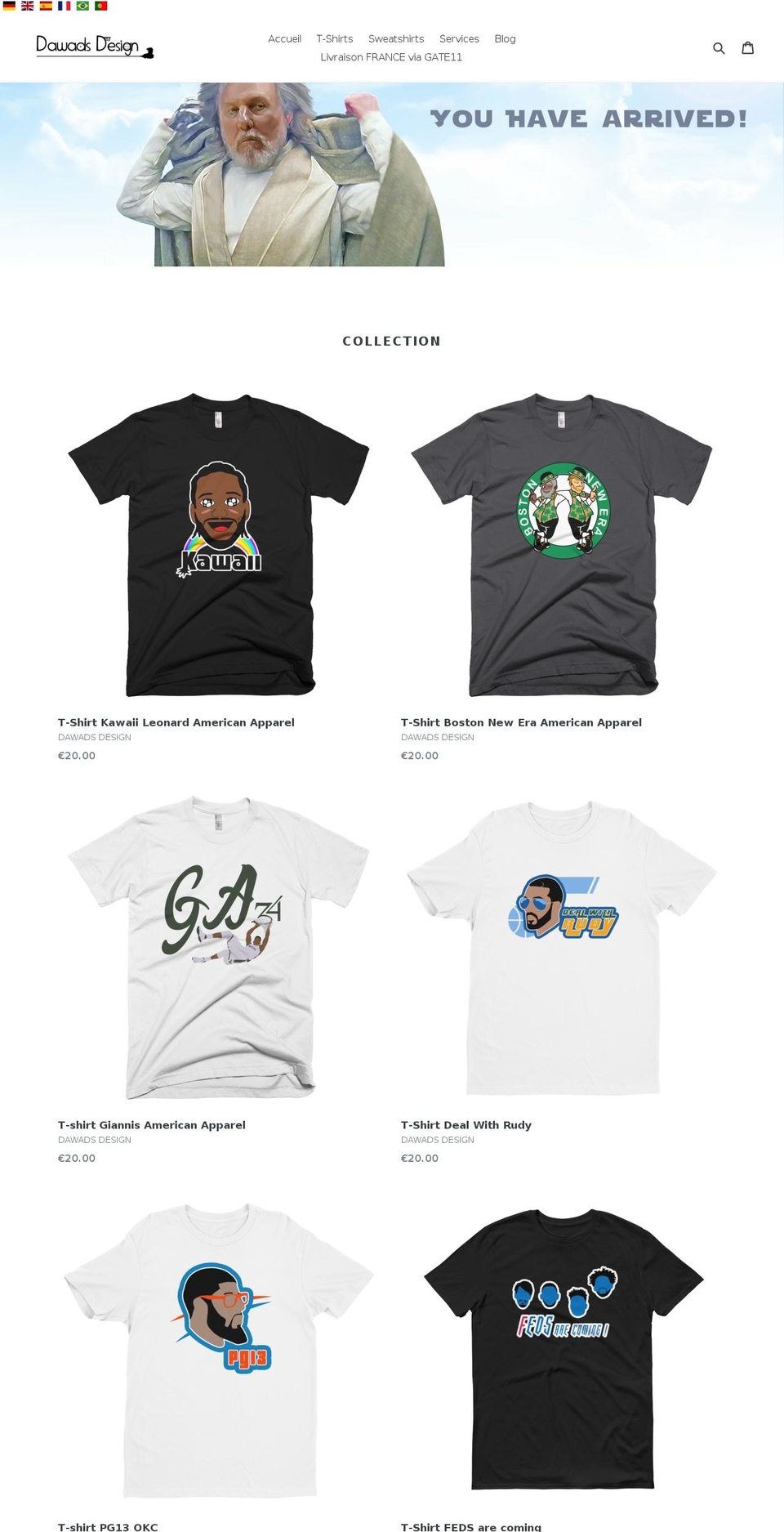 dawadsdesign.com — Shopify storefront screenshot