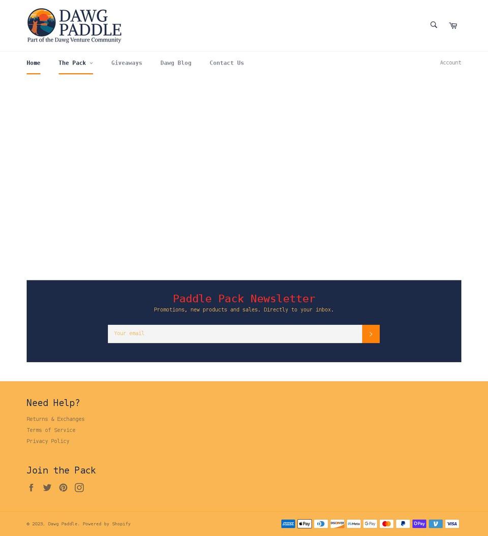 dawgpaddle.com shopify website screenshot