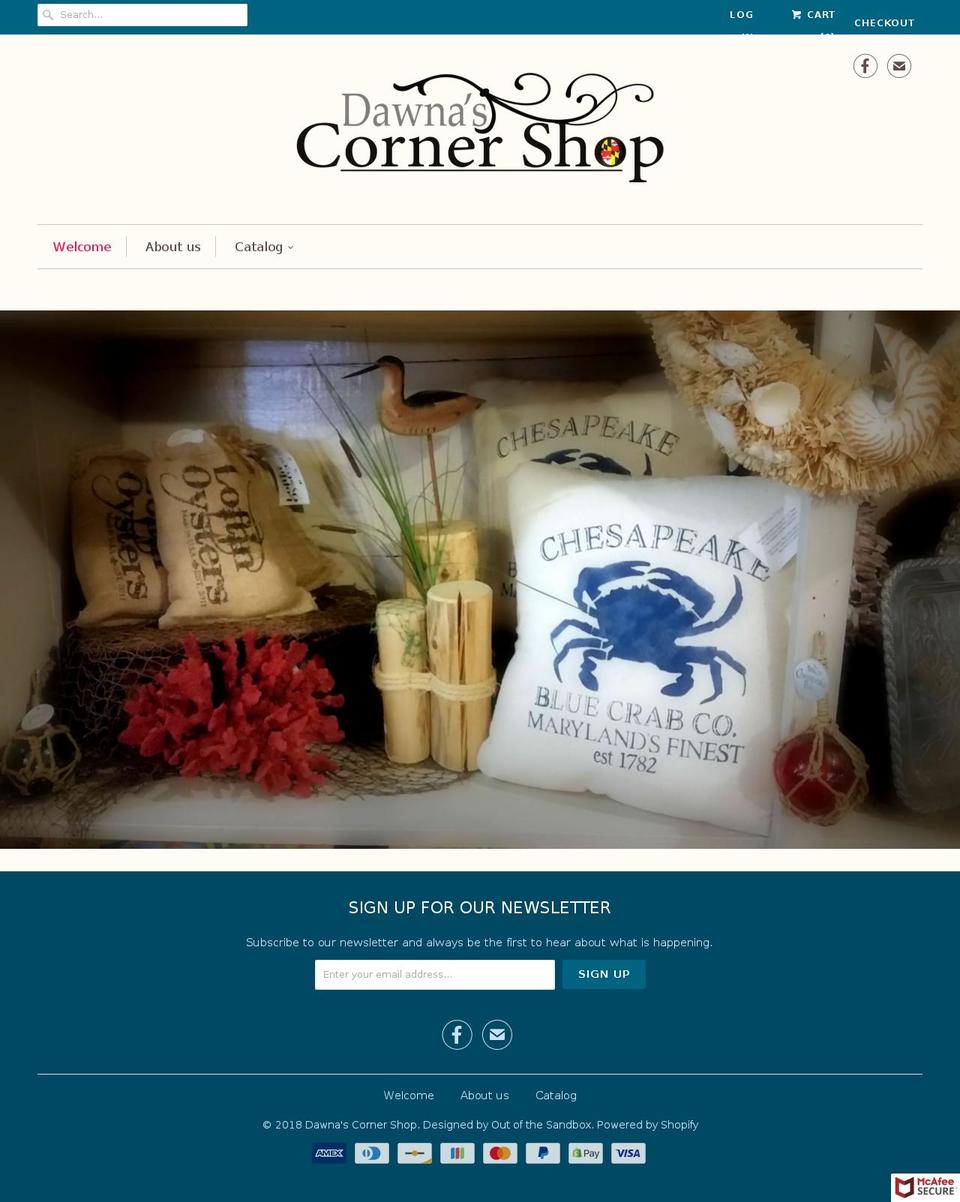 dawnascornerstore.com — Shopify storefront screenshot