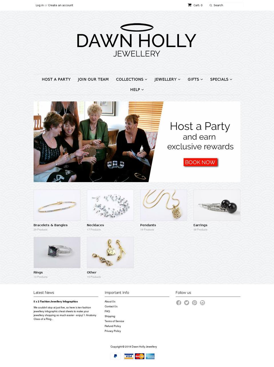 dawnholly.co.nz shopify website screenshot