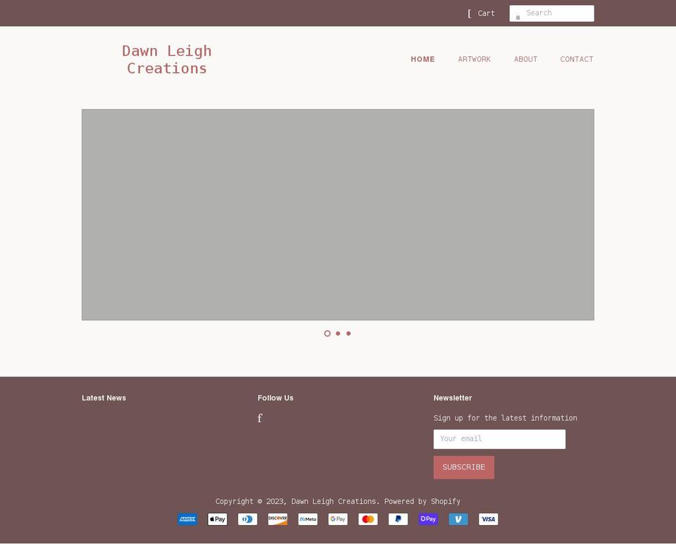 dawnleighcreations.com shopify website screenshot